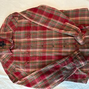 GAP Red and Green Plaid Casual Shirt